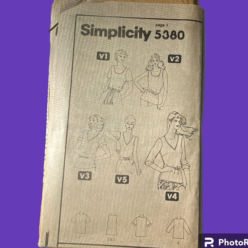 Vtg Top Pattern Miss 18 & 20 Simplicity 5380 Tank Classic Timeless Minimalist